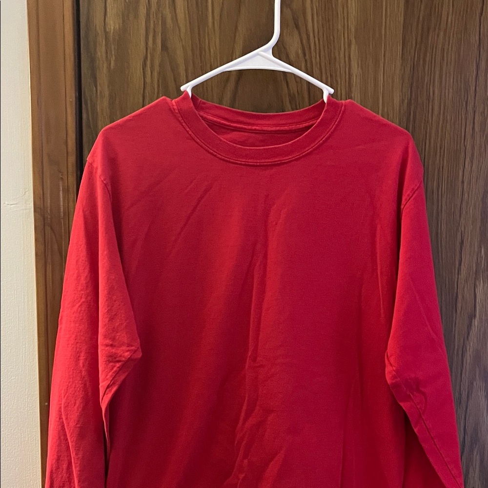 PLAIN Mens Red Long Sleeve Shirt